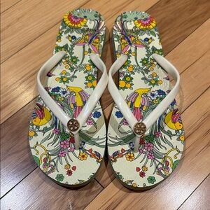 Tory Burch Floral Print Women's Flip Flops
